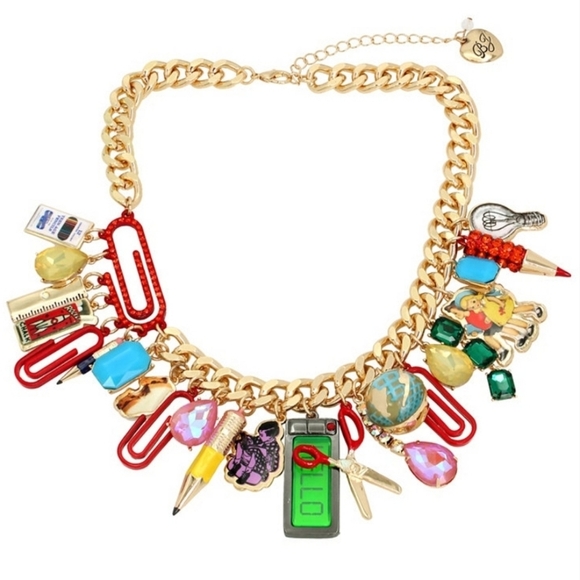 Betsey Johnson Jewelry - ✏️ 🔹️ Betsey Johnson 🔹Teacher  Faux Stone Back To School Statement Necklace ✏️